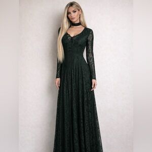 Vintage Lace Sleeve Cottagecore Starina Maxi Dress